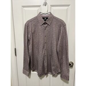 Buttercloth Shirt Mens Medium Red Long Sleeve Button Up Stretch Flip Cuff